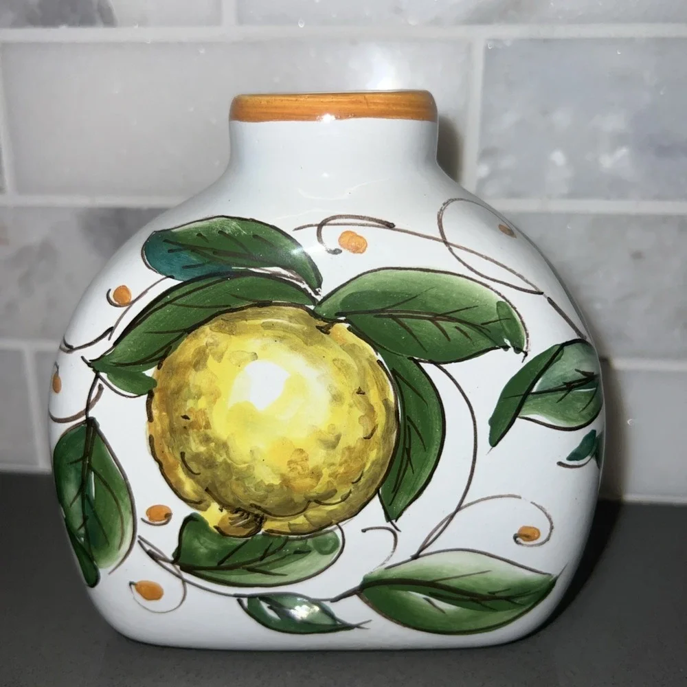 VintageFirenz Handpainted Fruit Vase